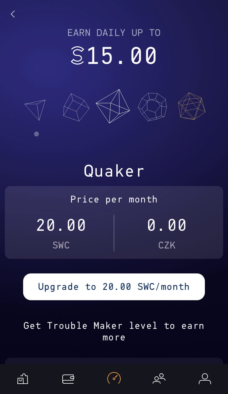 Sweatcoin - Plán - Quaker